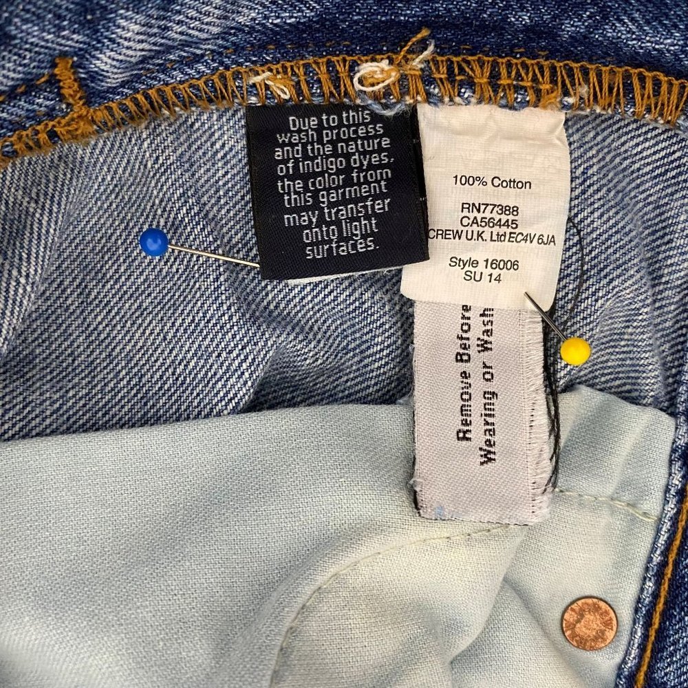 J. Crew Jeans 26 Regular Vintage Straight Slim Fit Cotton Medium Wash Distressed - Picture 7 of 12